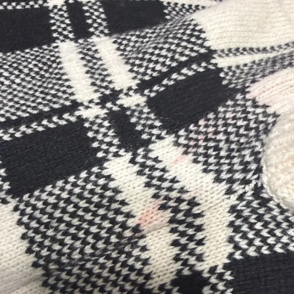 Banana Republic Black and Cream Plaid Dog jacket- Size XL